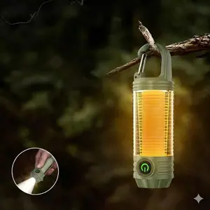 2-in-1 LED Camping Lanterns and flashlights for Hurricane, outdoor adventure,Hiking, Home, Emergency, Rechargeable Camping Lantern with 6 Lighting Modes, Compact Design, Pocket-Sized