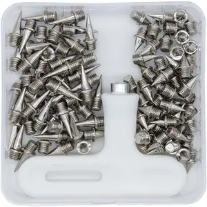 100pcs Stainless Steel Track and Cross Country Spikes with Spike Wrench Replacement Spikes for Sprint Sports Short Running Track Shoes