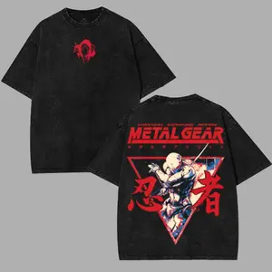 Metal Gear Solid Tatical Solid Snake v12 Washed T-shirt, Metal Gear Solid 2 Shirt, Retro Game 90s Shirt, Gift For Gamer