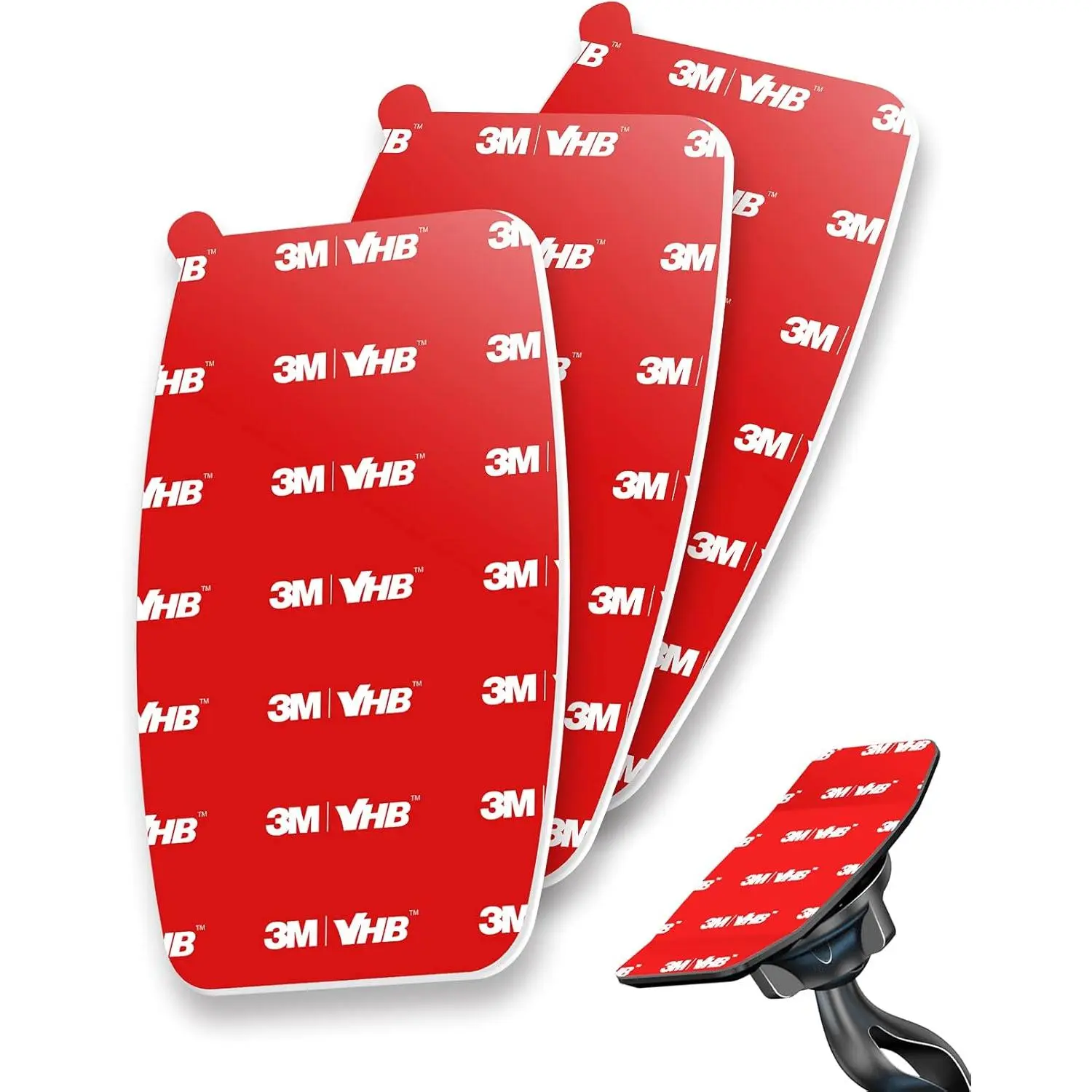 3-Piece 3M VHB Peel & Stick Adhesive Pads for Dual 360° Rotating Base Dashboard Car Mounts, 1.5x2.6", 20°F Winter Cold Compatible, Secure Grip for Models 215/225 Car Mount Installation, 3 Pieces Of 3.M.adhesive Replacement Pads, Dual Swivel