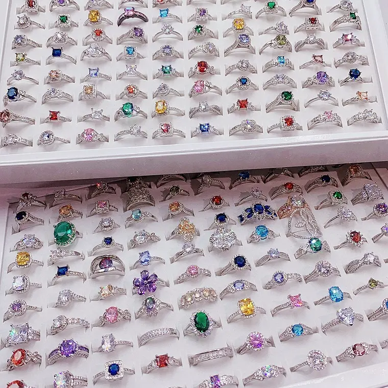30pcs Gorgeous Shiny Cubic Synthetic Cubic Zirconiaia Ring, Wedding Engagement Promise Ring Anniversary Ring, Holiday Gift