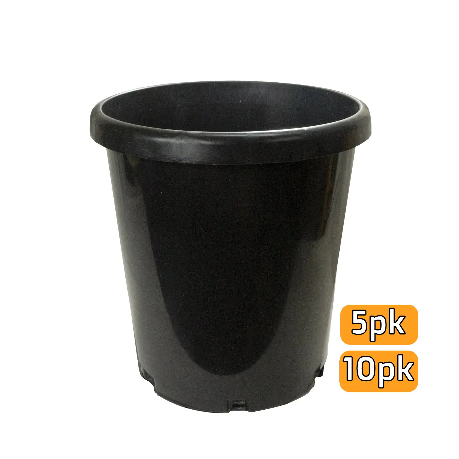 7 Gal (22.5L) Tall Shape Plastic Plant Pots - Commercial Heavy Duty Black Nursery Pots with 6 Optimized Drainage Holes for Root Health, Container Gardening, Cannabis Cultivation (Indoor/Outdoor Use)