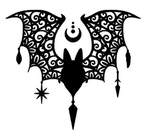 Fancy Bat Vinyl Decal/Sticker, Permanent Vinyl, For Windows, Mirrors, Cups, Cars, Any Smooth, Shiny Surface, Decoration