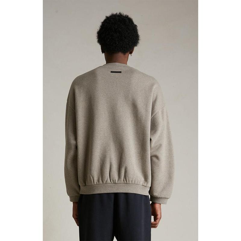 Fear of God ESSENTIALS Men's Heather Grey University Fleece Crew Neck Sweatshirt
