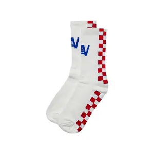 CHECKERED SOCK - WHITE // RED