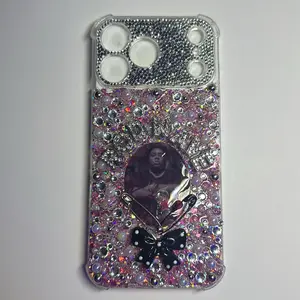 iPhone 17Pro Max Customized Junk Case Rod Wave with Sparkling Rhinestones and Bow Design for Stylish Protection