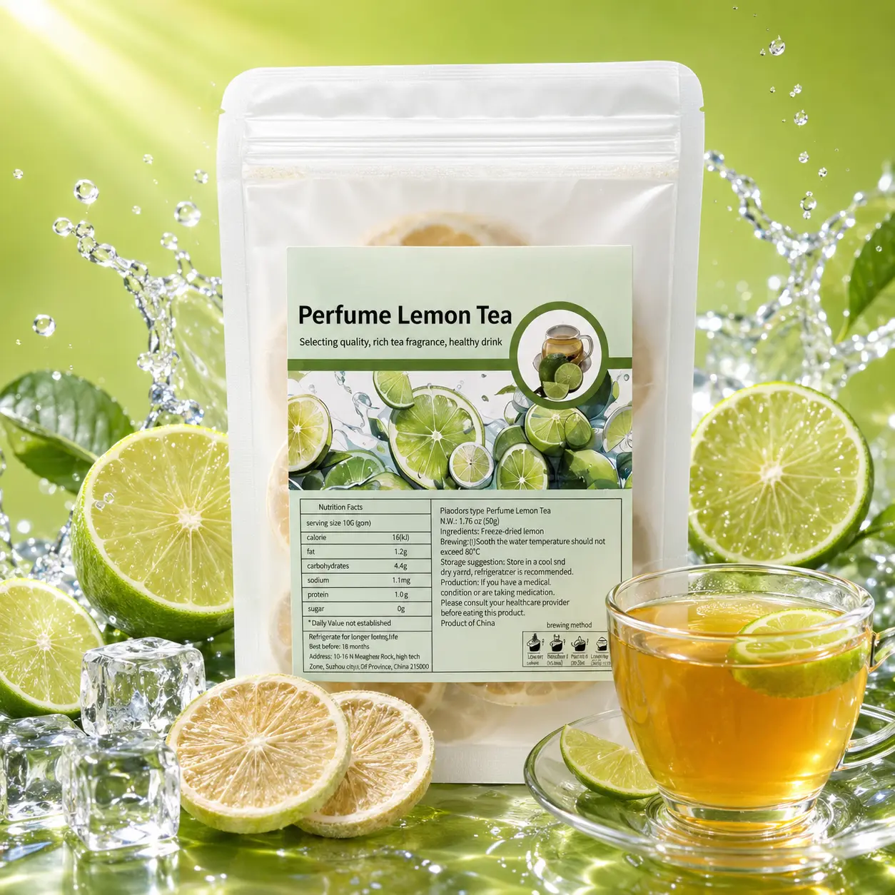 Premium Freeze-Dried Lime Wheels, Unsweetened Dry Snack Dry