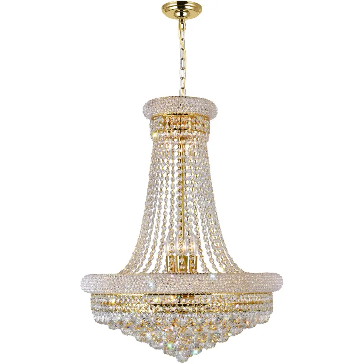 CWI Lighting Empire 17 Light 24 inch Gold Down Chandelier Ceiling Light 8001P24G