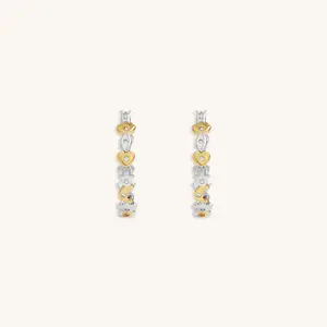 Guiding Light Multi-Charm Gold Hoop Earrings