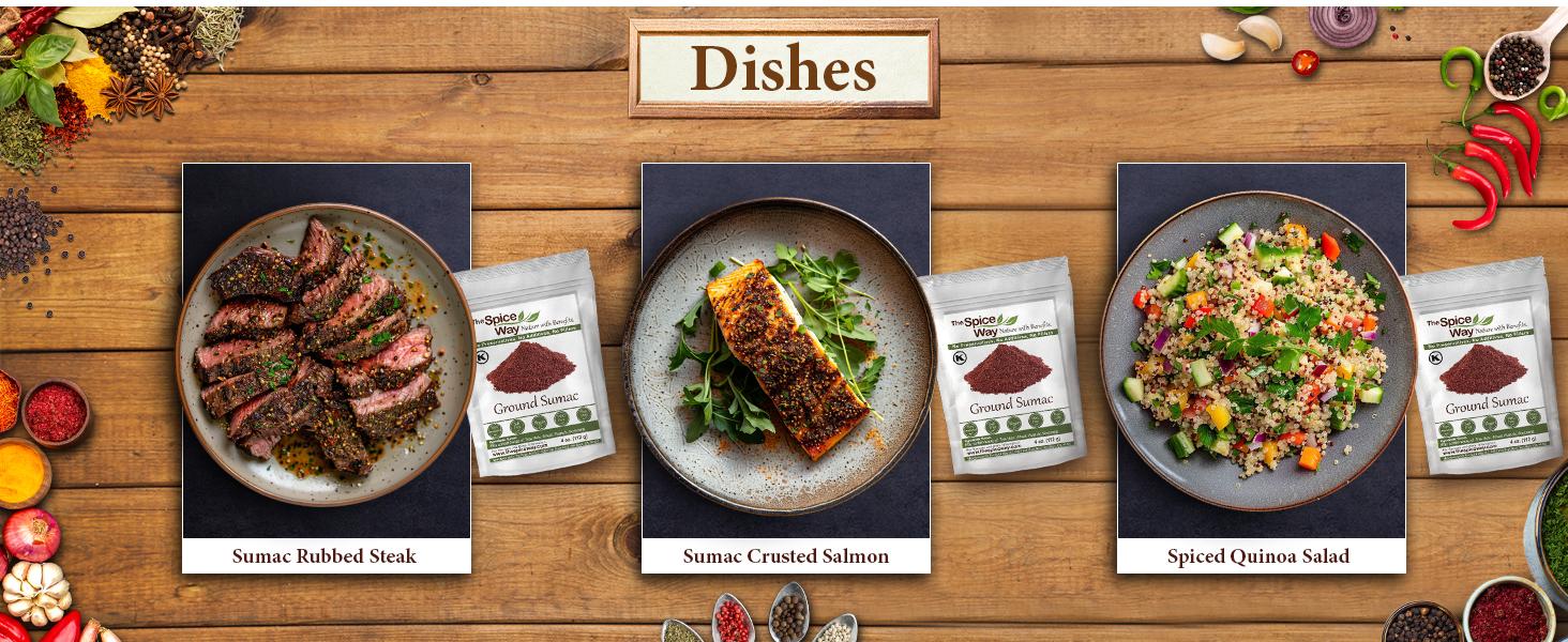 The Spice Way - Pure Ground Sumac Spice, No Salt, no GMO, no Irradiation, Sumac Seasoning Powder (resealable bag) (Sumak)