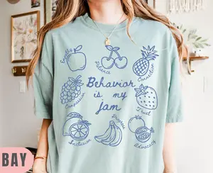 ABA Therapy T-Shirt, BCBA RBT Shirt, Registered Behavior Technician Tee, Behavior Is My Jam Fruit Design, Behavior Analyst Gift