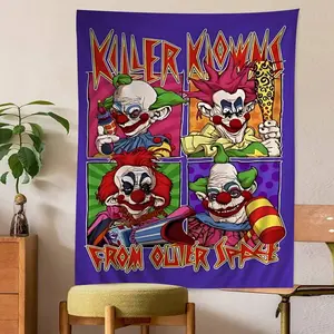 60in x 40in  home decor banner Killer Klowns From Outer Space Hanging Bohemian Tapestry Hanging Tarot Hippie Wall Rugs Dorm Wall Hanging Home Decor funny hanging poster fan bedroom living room gift
