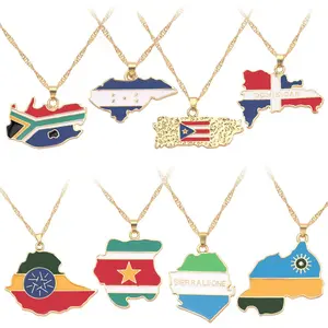 【PANG Jewelry】Creative Fashion Accessories, World Map Necklaces for Both Men and Women