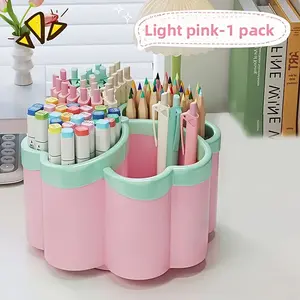 4-Compartment Large Capacity Pencil Organizer, Multi-Functional Pen Holder, Desktop Storage, Desk Organizers with Compartments, Office Supplies, Makeup Brushes, Lipstick