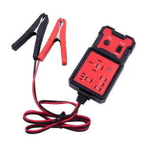 12V-RelayTester LEDIndicator Light BatteryChecker Electronic RelayTester,Durable ABS Case, Fit for 4 & 5 Pin Relays, Quick Fault Detection & Analysis, Red & Black Design Relay Fault Testing