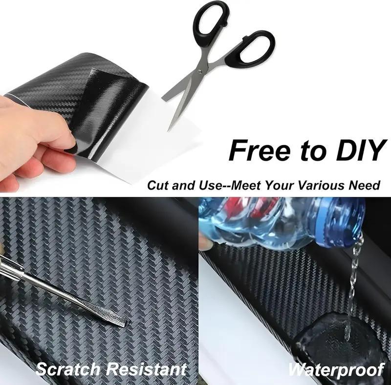 Carbon Fiber Pattern Car Sticker, Self Adhesive Scratch-resistant Car Body Sticker, Multifunctional Waterproof Car Decal, Universal Car Exterior Accessories