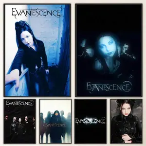 1pc Unframed, Evanescence Band Poster Self-Adhesive Art Waterproof Paper Sticker Coffee House Bar Room Wall Decor