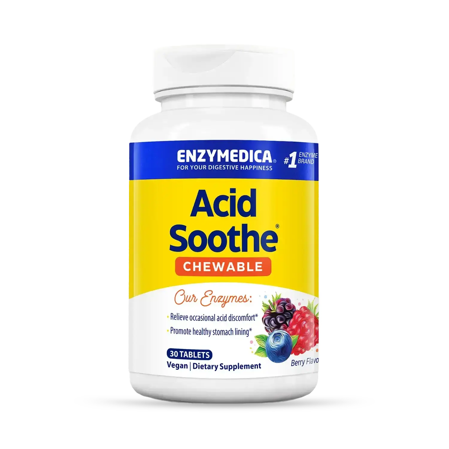 Enzymedica, Acid Soothe Chewable, Promotes Relief from Heartburn and Indigestion While Helping to Strengthen the Stomach Lining, Vegan, Non-GMO
