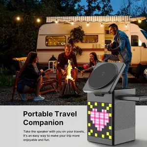 6-In-1 Quick Wireless Charging Dock Featuring a Wireless Speaker, Digital Clock, And Ambient Light - Magnetic Charger Compatible with for Iphone 16/15/14/13/12 And Airpods | Perfect Present for Technology Enthusiasts#Mother's Day outdoorfun
