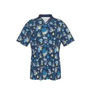 Blastoise Button Down Shirt short-sleeve hawaiian shirt Men's Casual Hawaiian Aloha Shirt hawaiian aloha shirt Hawaiian Tropical Short Sleeve Shirt Tropical Print Button-Up Shirt