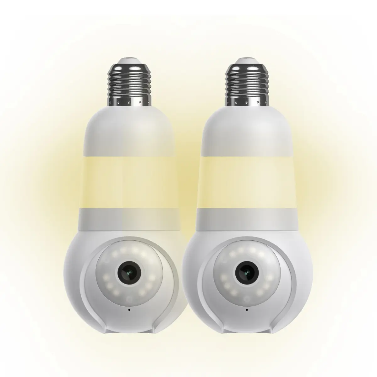 Luna Light Cam (2-Pack) — 2K Light Bulb Security Camera - Socket-Mounted PTZ Indoor Camera, Next-Gen Descriptive AI Alerts, 360° Pan-Tilt, Color Night Vision, Built-In LED & Spotlight, Local Recording, 2.4GHz WiFi