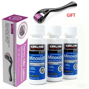 Kirkland Derma Roller & Minoxidil Kit - Hair & Beard Growth Stimulator & Hair Loss Prevention Treatment