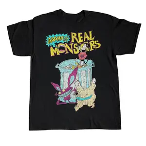 1994 vintage aaahh real m0nsters black t-shirt ,vintage graphic shirt, retro y2k outfits tshirt