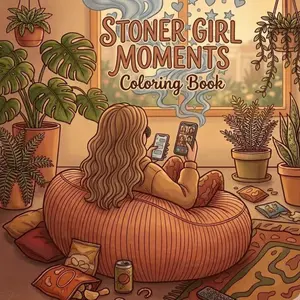 Stoner Girl Moments Coloring Book: A Simple and Cozy Bold Coloring Book for Girls & Women Paperback