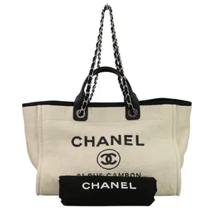 Pre-owned CHANEL Canvas Tote Bags Deauville Chain Tote Bag