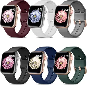 6 Pack Compatible Apple Watch Band 38mm 40mm 41mm Sport Bands for iWatch apple watch bracelet