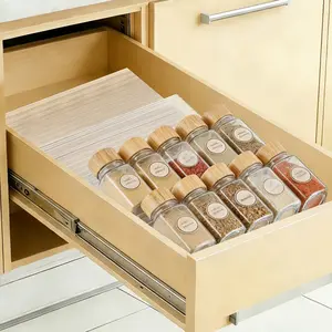 UFORU  4/8 piece transparent acrylic spice drawer storage box | expandable double-layer spice drawer inner box | can be used for drawer transparent acrylic kitchen storage artifact