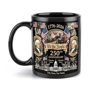 America 250th Anniversary Commemorative Coffee 11oz & 15oz Mug, We The People 1776-2026 Patriotic Ceramic Cup, USA Semiquincentennial Celebration Gift, Fifty States One Nation Coffee Mug