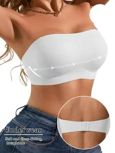 Women's Strapless Bra with Transparent Straps, Seamless Jelly Gel Underwire-Free Lingerie, Comfortable All-Seasons Wear