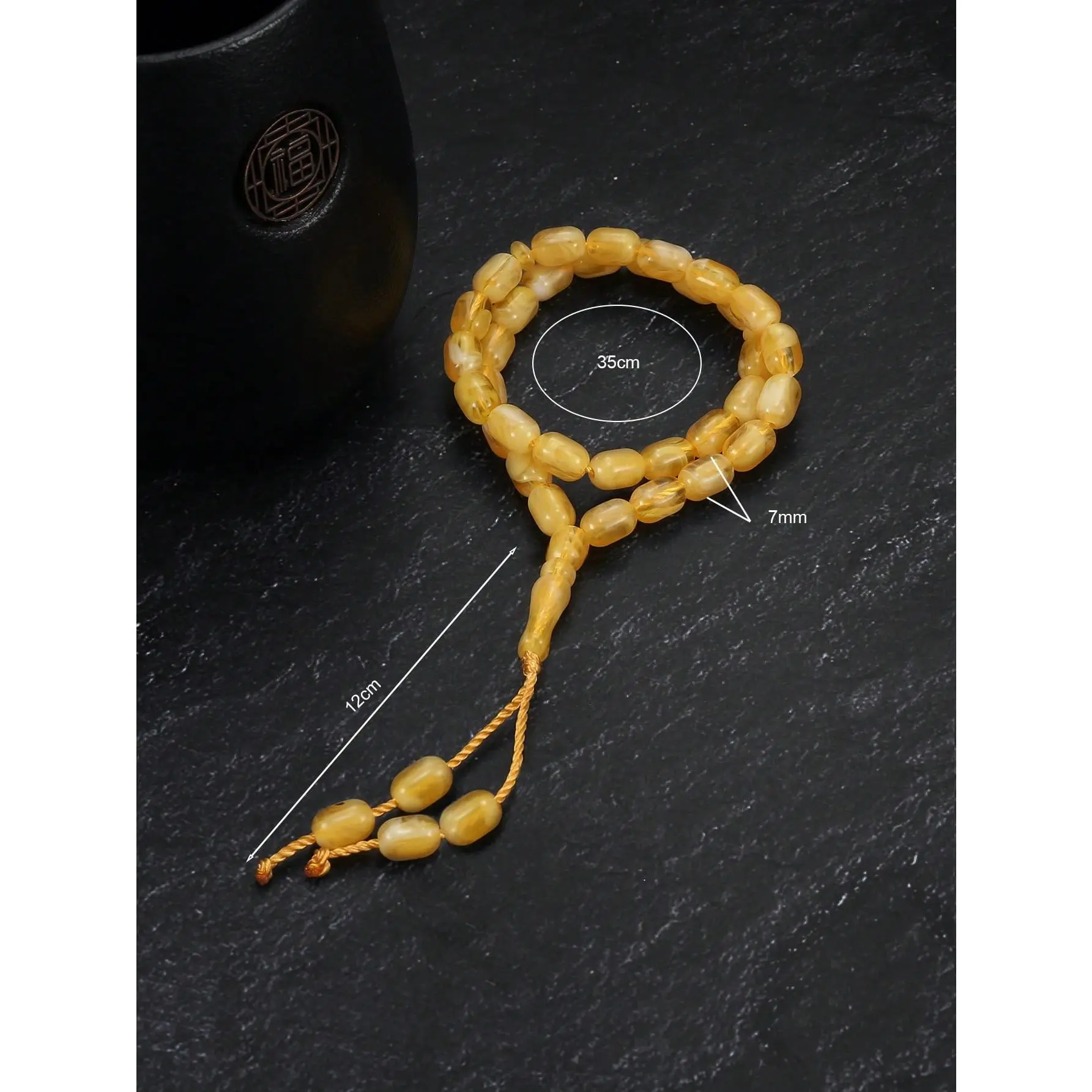 Vintage Islamic Geometric Prayer Beads Bracelet - 1 Pc Hand-Woven Rope Unisex Muslim Costume Jewelry Accessory, Beige Random-Style for Prayer & Daily Use,summerwins