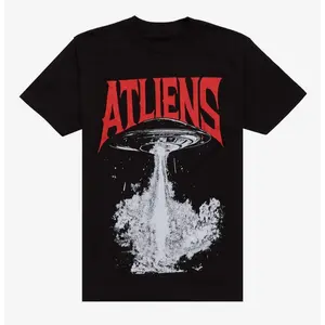 ATLiens UFO Unisex Black T-Shirt Size S-3XL