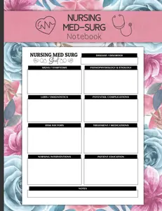 Med Surg Nursing Notebook: Simple Blank Template Notebook for Medical Surgical Nursing, 120 pages