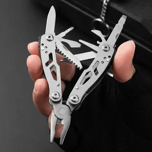 Multifunctional Folding Pliers Tool Set for DIY Home Garden Outdoor Use Silver Color Portable Emergency Survival Knife