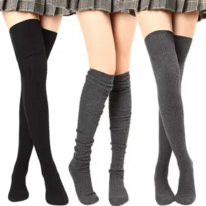 1/2/4 Pairs of High-quality Autumn and Winter Women's Socks, Thigh Warm, Soft and Comfortable Socks for Autumn and Winter, Knee High School Travel, Outdoor Sports Calf Socks Over Knee Socks