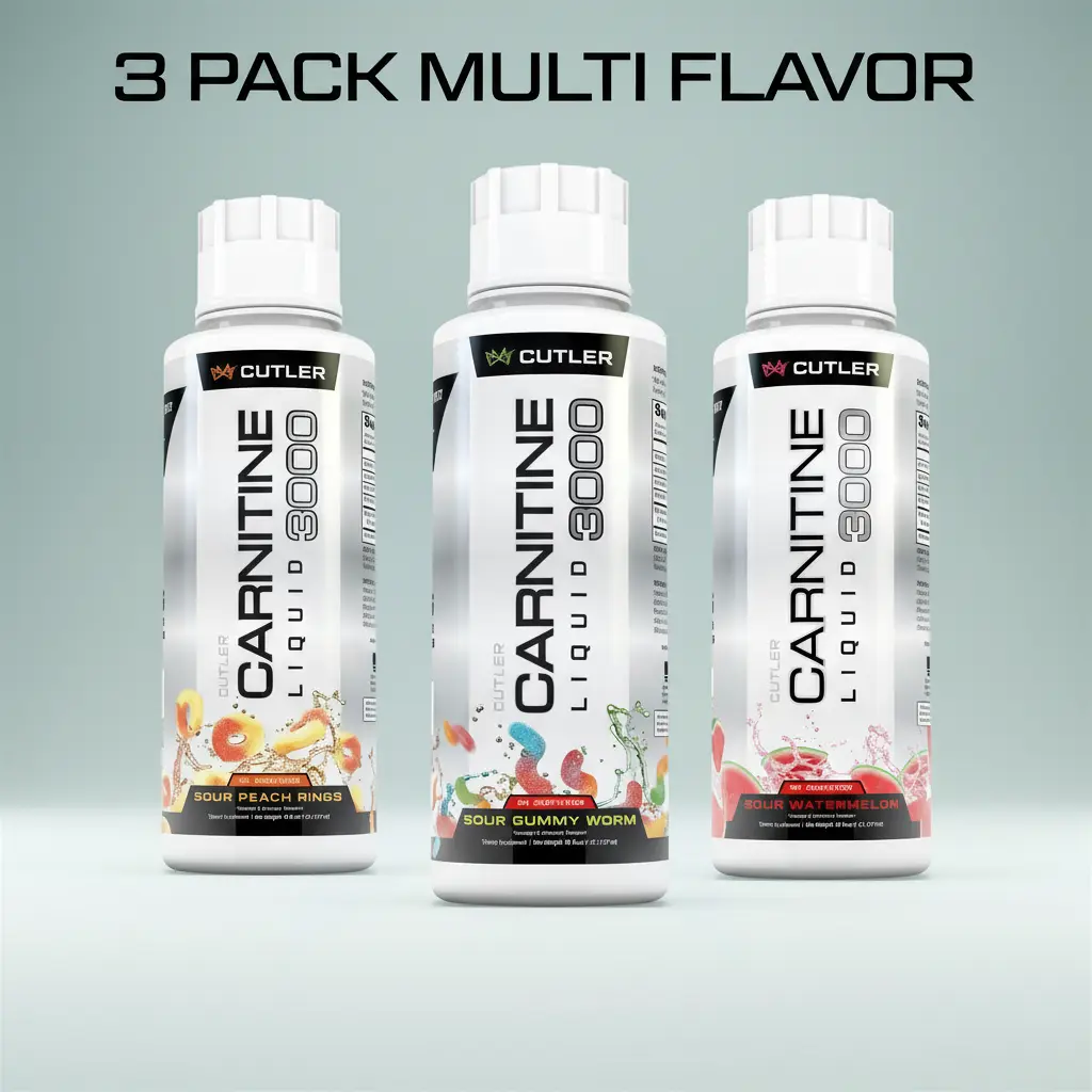 Cutler Nutrition Carnitine Liquid 3000 Multi Flavor 3 Pack | Performance Energy Drink | Ready-to-Drink Fitness & Gym Beverage | US Edition