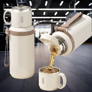 600ml Minimalist Stainless Steel Insulated Coffee Mug Portable Insulated Mug Leak-Proof Thermos Flasks Tea & Coffee Mug Business-Style Insulated Mug