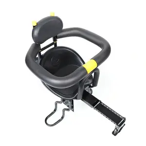 Safety Child Bicycle Seat Bike Front Baby Seat Kids Saddle with Foot Pedals Support Back Rest for MTB Road Bike