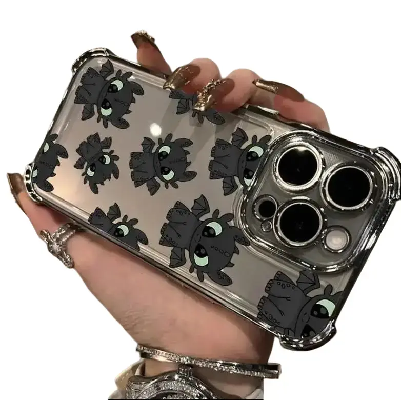 Lovely couple T-Toothless Fury Dragon Plating Phone Case For iPhone 17 16e 16 15 14 13 12 11 Pro Max X XR XSMax 7 8 6 Plus Samsung S21 S22 S23 S24 S25 Anti-Fall dragon pattern phone case Smartphone Cellphone