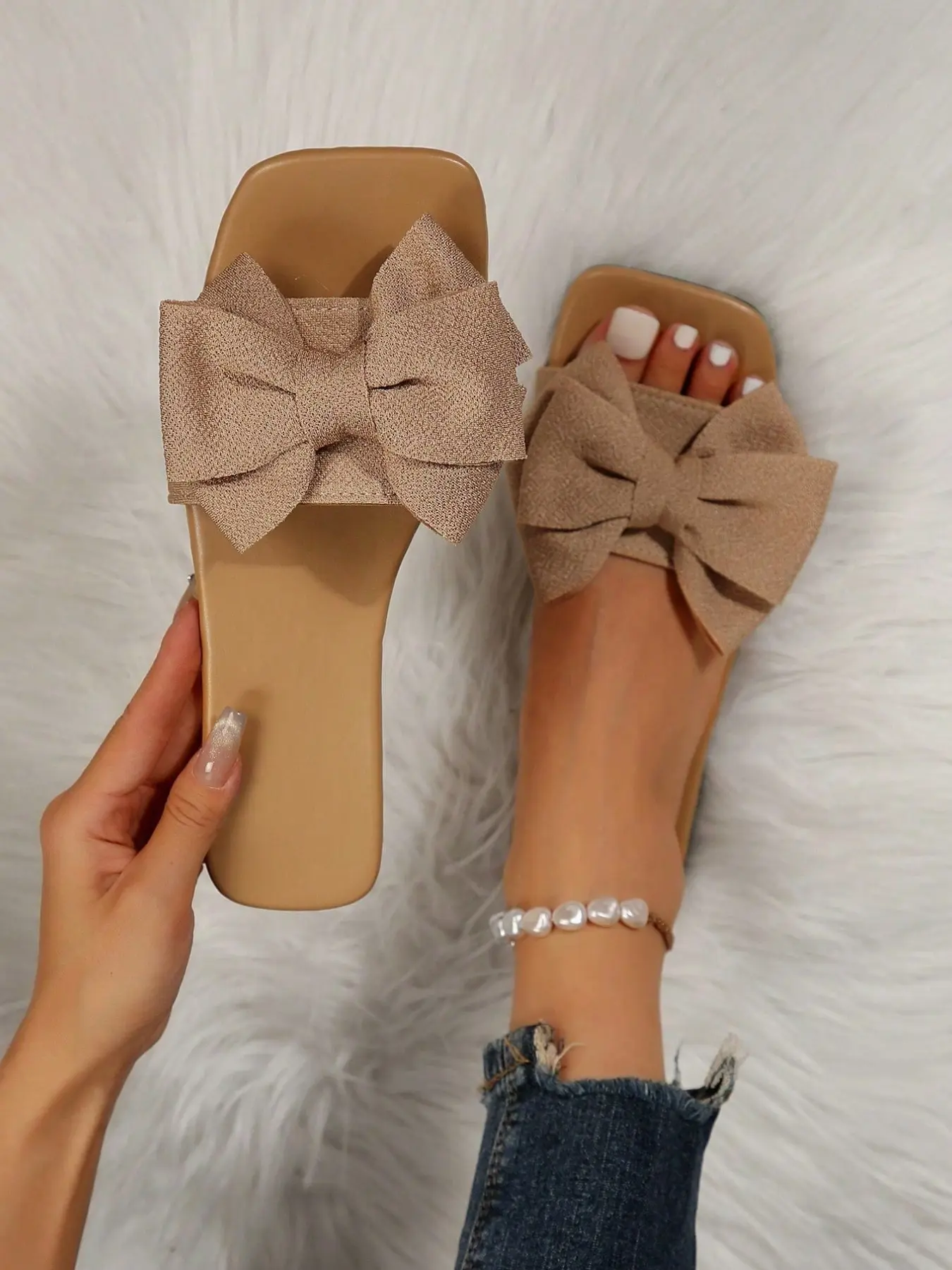 Butterfly Knot Sandals for Women, Bowknot Design Sandals, Fashionable Summer Beach Shoes, Casual Slip-Ons for Parties, Weddings, Vacations, Comfortable & Stylish