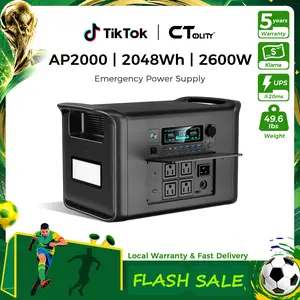 [DealsForYouDays]CTOLITY AP2000 2048Wh Portable Power Station Solar Generator 2400W LiFePO4 Fast Charging Outdoor Use for Emergency & Camping