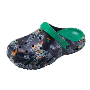 FoamFam Daily Home to Beach Clogs  EVA One-Piece Molding with Hollow Holes  Irregular Non-Slip Sole Breathable Easy Clean Graffiti Shoes for Pool Commuting Leisure