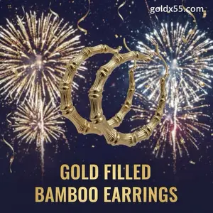 Premium Gold Filled  Bamboo Hoop Earrings