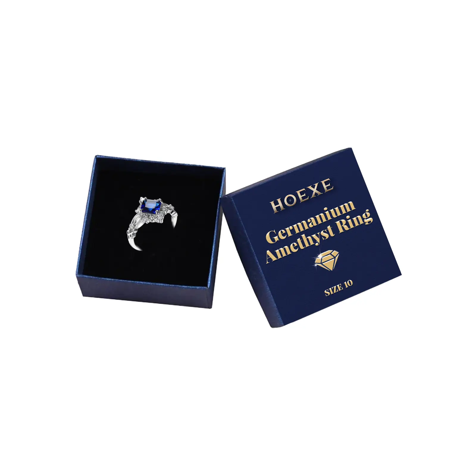 Hoexe Germanium Amethyst Ring |es’ Must-Have for Timeless Style & Couple Goals | Perfect for Daily Wear & Special Moments | Spark Romance, Flaunt Your Bond – The Ultimate Fashion Accessory to Seal Your Love!