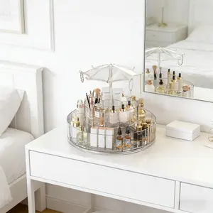 Cosmetic Organizer Box, Desktop Makeup Vanity Multi-Functional Eyebrow Pencil Lipstick Holder, Large Capacity Skincare Makeup Case