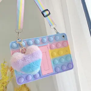 For iPad10.2" 8th 9th Gen Case Pop Push It Bubble kids Case for Ipad 9.7" 2018 Air5 10th Gen 10.9" Pro11 Soft Silicone Stand