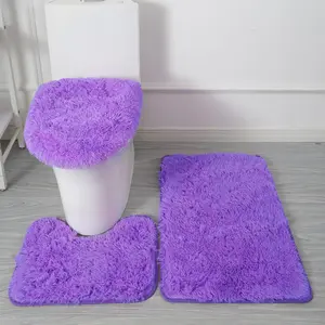 3-Piece Pink Bathroom Rug Set SuperAbsorbent Microfiber Anti-Slip Mats withSuction Cups for Tub Shower Floor Safe CozyBath Spaces